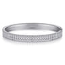 14K White Gold HInged Diamond Bangle - 1 ct