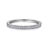 14K White Gold Hand Carved Stackable Diamond Ring - 0.23 ct