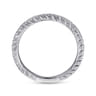 14K White Gold Hand Carved Stackable Diamond Ring - 0.23 ct