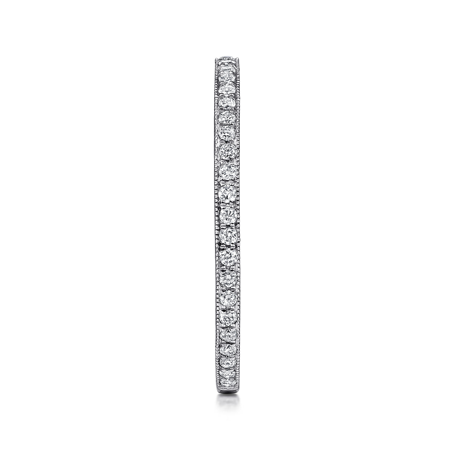 14K White Gold Hand Carved Stackable Diamond Ring - 0.23 ct - Shot 4