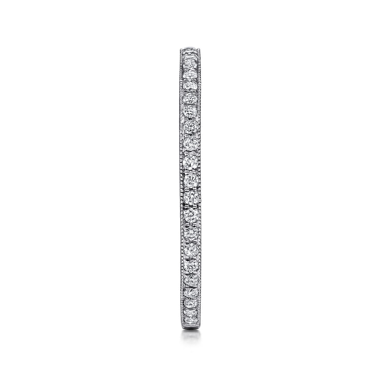 14K White Gold Hand Carved Stackable Diamond Ring - 0.23 ct - Shot 4