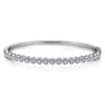 14K White Gold Hexagon Set Round Diamond Bangle - 0.55 ct