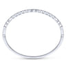 14K White Gold Hexagon Set Round Diamond Bangle - 0.55 ct