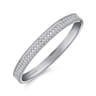 14K White Gold Hinged Diamond Bangle - 1 ct