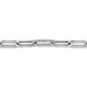 14K White Gold Hollow Paperclip Chain Bracelet with Diamond Pave Link Stations