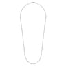 14K White Gold Hollow Paperclip Chain Necklace