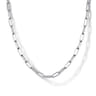 14K White Gold Hollow Paperclip Chain Necklace