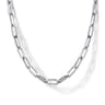 14K White Gold Hollow Paperclip Chain Necklace