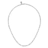 14K White Gold Hollow Paperclip Chain Necklace