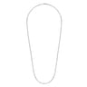 14K White Gold Hollow Paperclip Chain Necklace