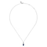 14K White Gold Infinity Blue Sapphire and Diamond Pendant Necklace - 0.08 ct