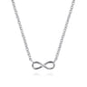 14K White Gold Infinity Pendant Necklace