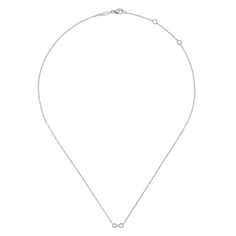 14K White Gold Infinity Pendant Necklace - Shot 2