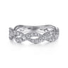 Fancy Wedding Ring in 14k White Gold with Round Natural Diamond at Gabriel & Co.