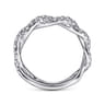 Fancy Wedding Ring in 14k White Gold with Round Natural Diamond at Gabriel & Co.