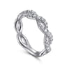 Fancy Wedding Ring in 14k White Gold with Round Natural Diamond at Gabriel & Co.