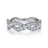 Fancy Wedding Ring in 14k White Gold with Round Natural Diamond at Gabriel & Co.