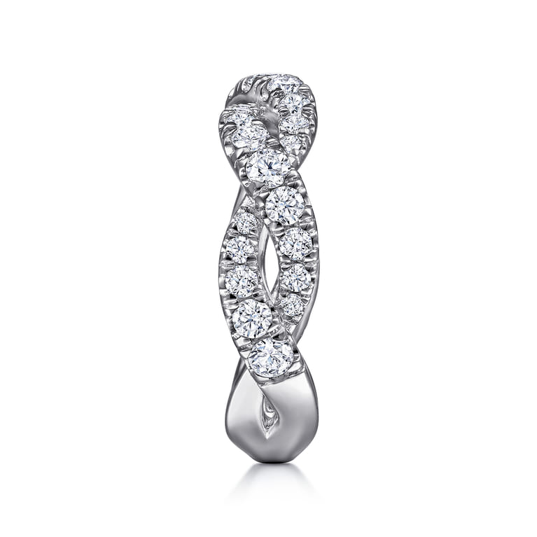 Fancy Wedding Ring in 14k White Gold with Round Natural Diamond at Gabriel & Co. - Shot 4