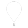 14K White Gold Inverted Diamond Teardrop Pendant Necklace - 0.5 ct