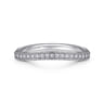 14K White Gold Knife Edge Matching Wedding Band - 0.09 ct