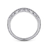 14K White Gold Knife Edge Matching Wedding Band - 0.09 ct