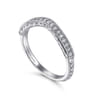 14K White Gold Knife Edge Matching Wedding Band - 0.09 ct