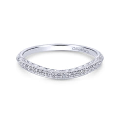 14K White Gold  Knife Edge Matching Wedding Band