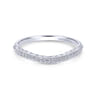 14K White Gold  Knife Edge Matching Wedding Band - 0.09 ct
