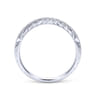 14K White Gold  Knife Edge Matching Wedding Band - 0.09 ct