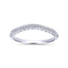 14K White Gold  Knife Edge Matching Wedding Band - 0.09 ct