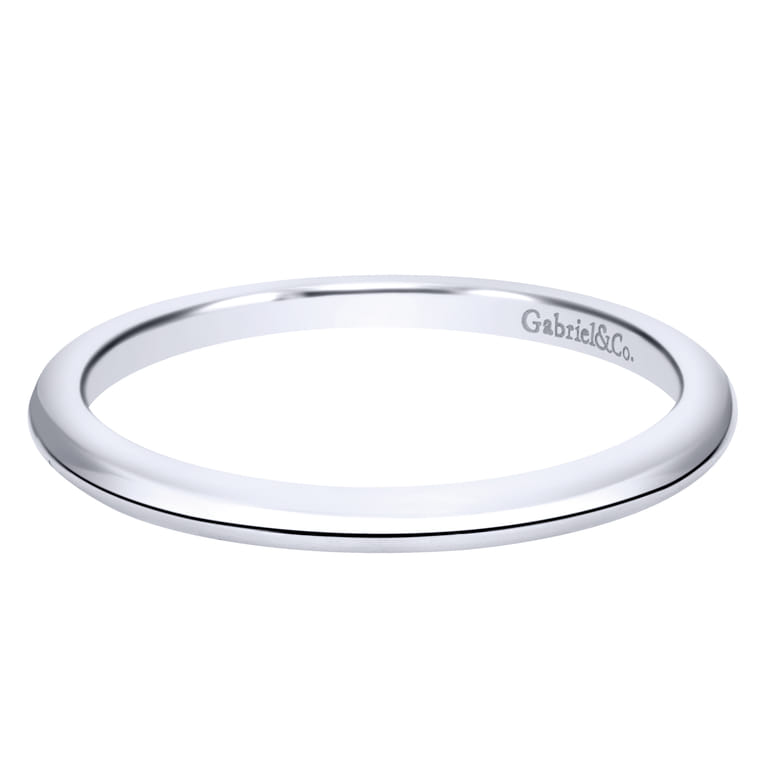 14K White Gold Knife Edge Matching Wedding Band - Shot 1