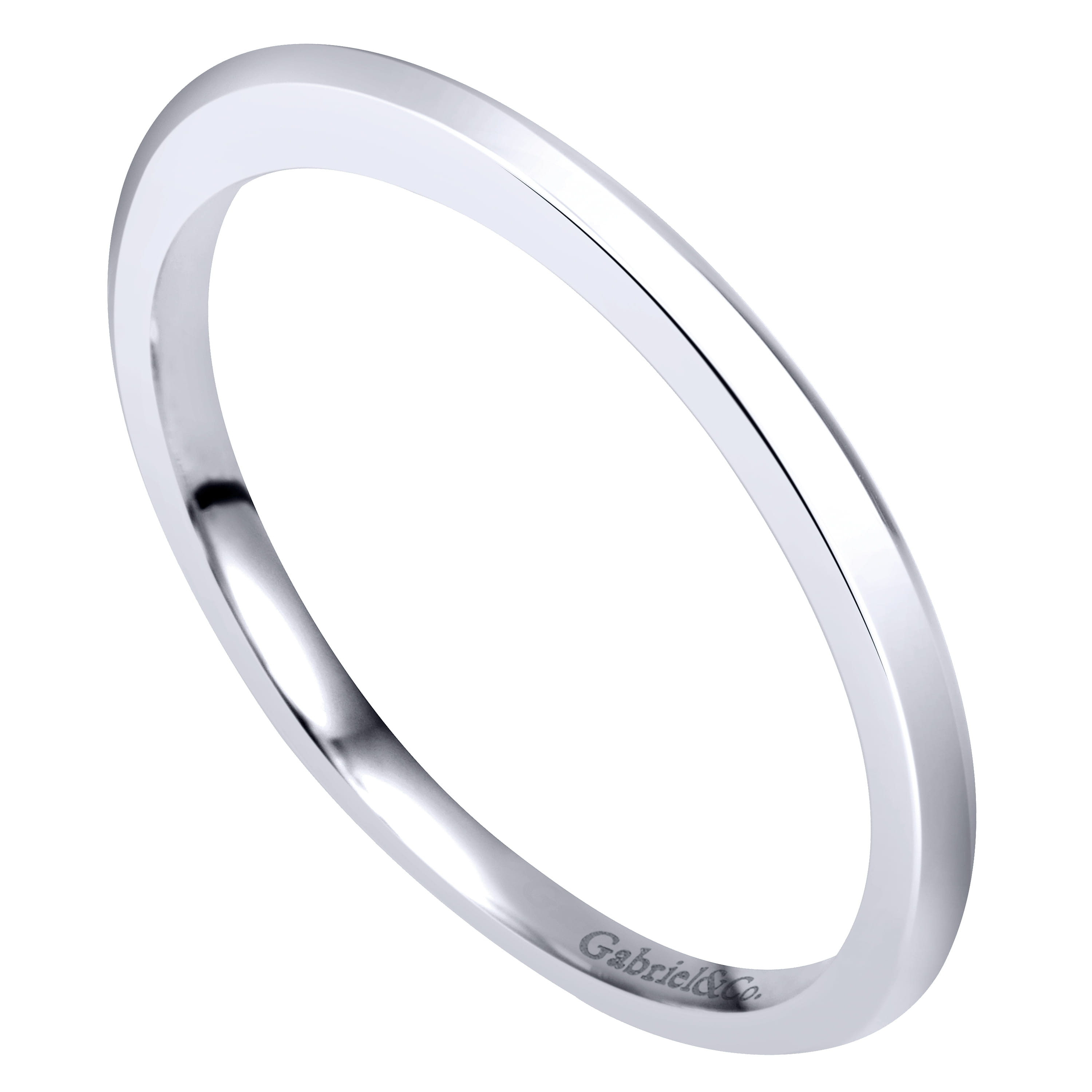 14K White Gold Knife Edge Matching Wedding Band - Shot 3