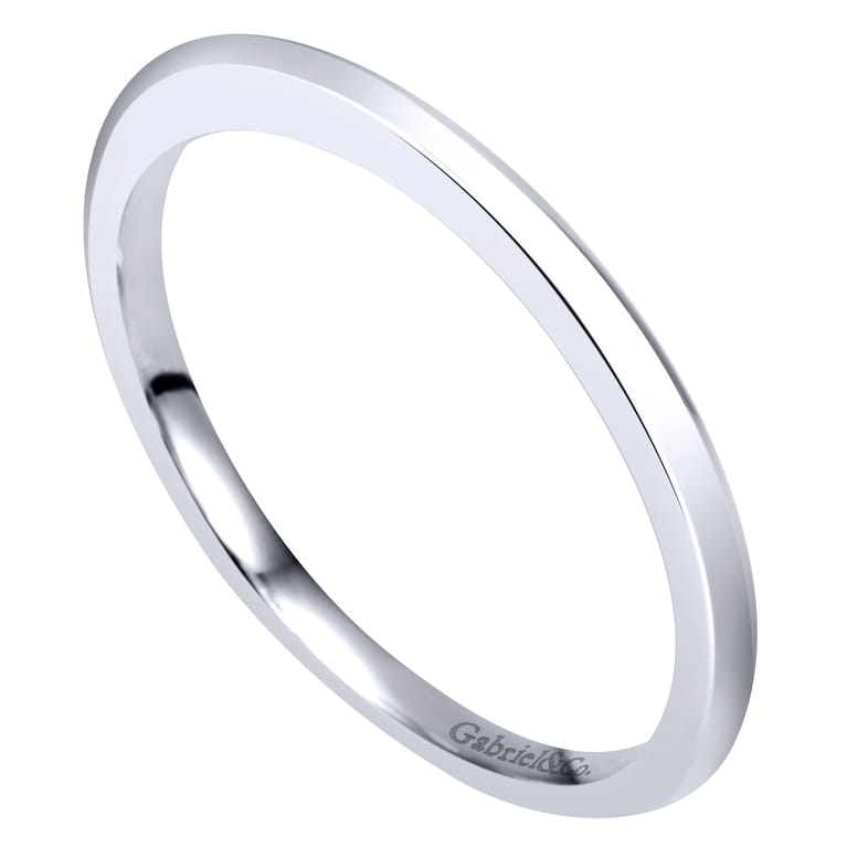14K White Gold Knife Edge Matching Wedding Band - Shot 3