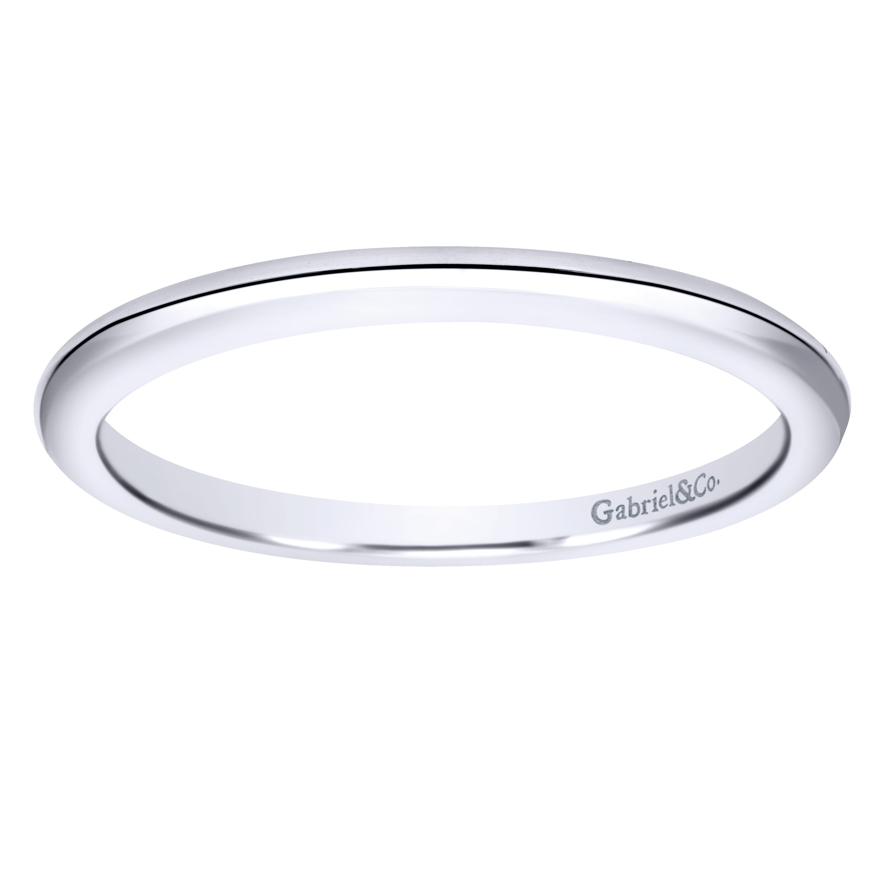 14K White Gold Knife Edge Matching Wedding Band - Shot 4
