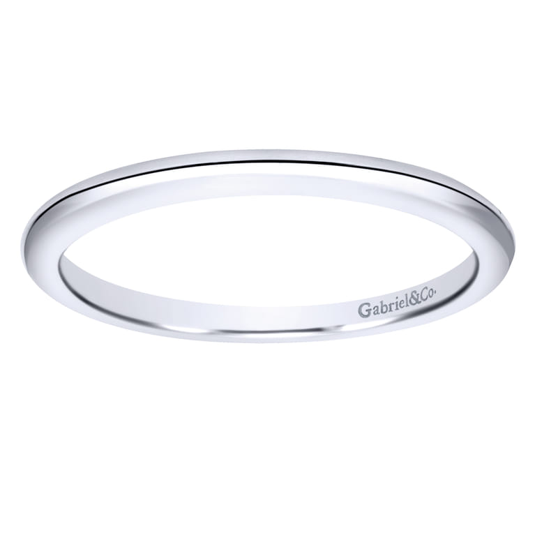 14K White Gold Knife Edge Matching Wedding Band - Shot 4