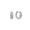 14K White Gold Layered 10mm Diamond Huggies - 0.19 ct