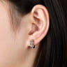 14K White Gold Layered 10mm Diamond Huggies - 0.19 ct