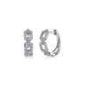 14K White Gold Layered 15mm Diamond Huggies - 0.35 ct