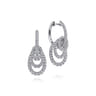 14K White Gold Layered Teardrop Diamond Drop Earrings - 1 ct