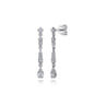 14K White Gold Linear Diamond Drop Stud Earrings - 0.4 ct