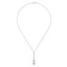 14K White Gold Linear Diamond Drops Necklace - 1.3 ct