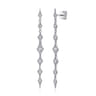 14K White Gold Linear Diamond Station Drop Earrings - 0.35 ct