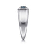 14K White Gold London Blue Topaz Mens Ring