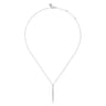 14K White Gold Long Diamond Drop Bar Necklace - 0.35 ct