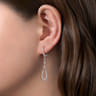 14K White Gold Long Teardrop Diamond Drop Earrings - 0.5 ct