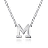 14K White Gold M Initial Necklace
