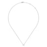 14K White Gold M Initial Necklace