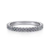 14K White Gold Manmade Alexandrite Stackable Ring