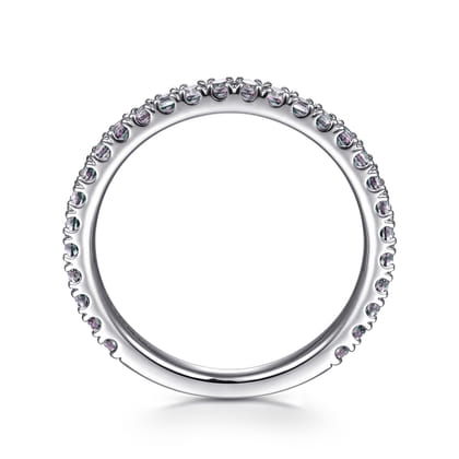 14K White Gold Manmade Alexandrite Stackable Ring