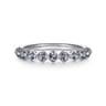14K White Gold Manmade Alexandrite Stackable Ring
